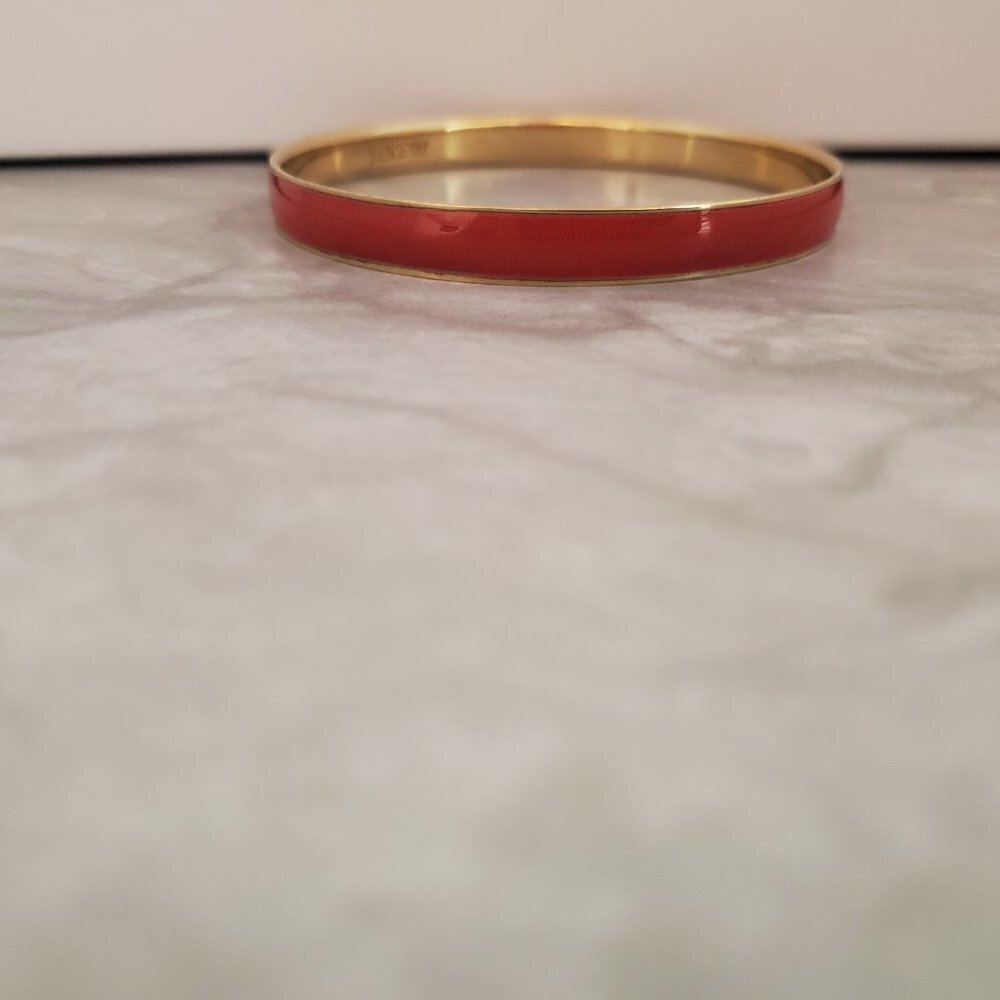 💖 Vintage Y2k 00s 2000's J. Crew Bright Red Skinny Bangle 💖 - Picture 5 of 13